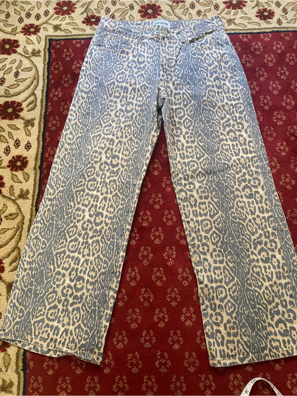 Leopard Print Wide Leg Jeans